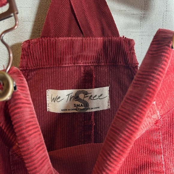 Free People Red Corduroy Jumpsuit - Picture 6 of 12